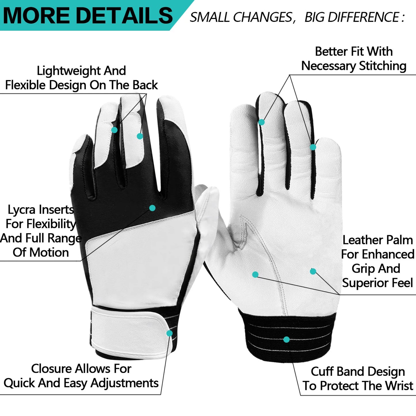 Batting Gloves Men Adult for Baseball Softball