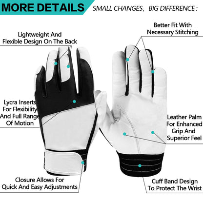 Batting Gloves Men Adult for Baseball Softball