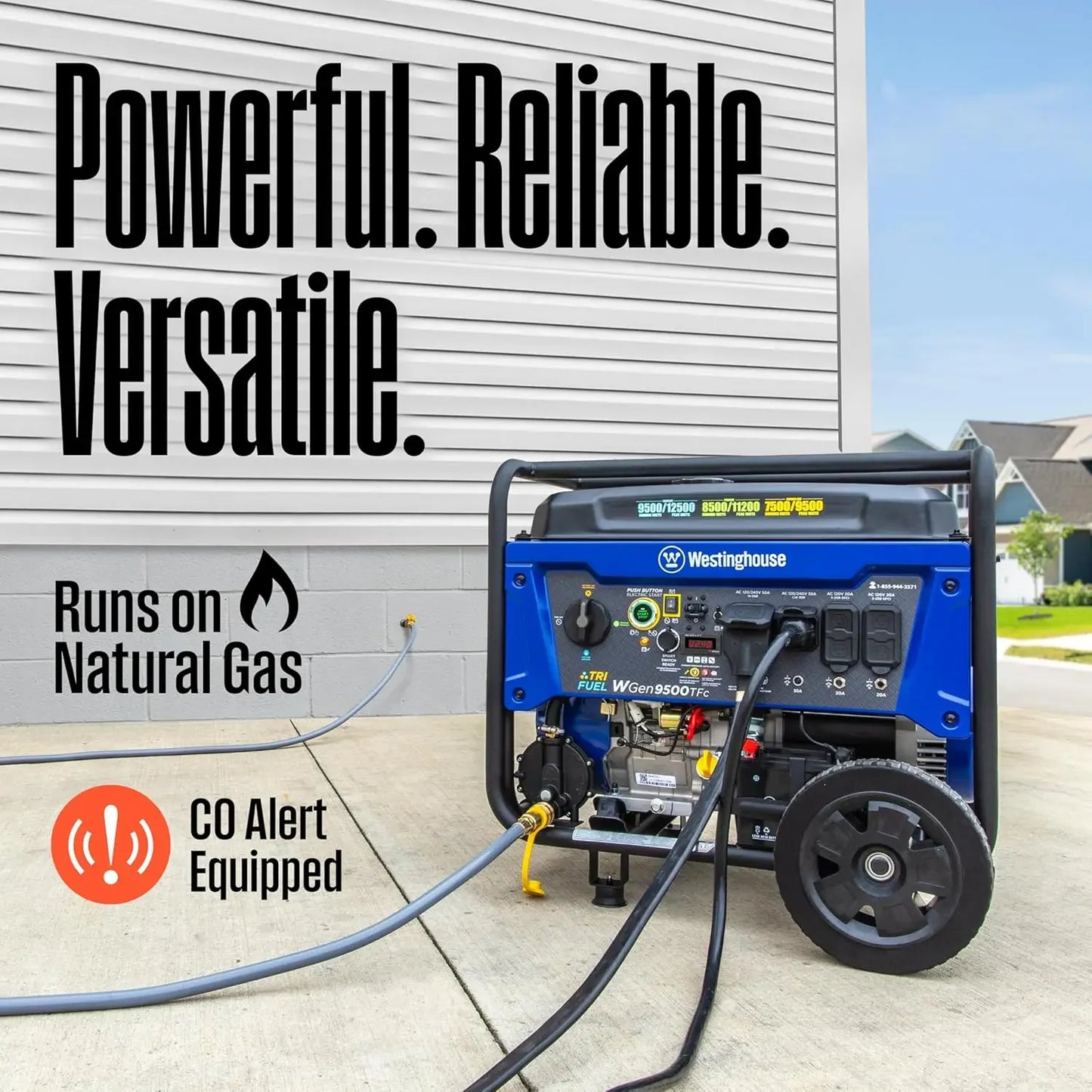 12500 Peak Watt Tri-Fuel Home Backup Portable Generator