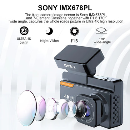 Dash Cam Car 4K Front And Rear Camera