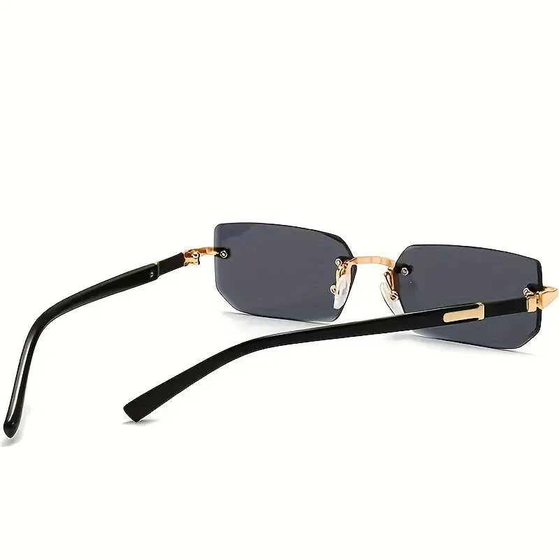 Rimless Sunglasses Rectangle Fashion