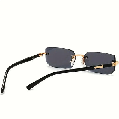 Rimless Sunglasses Rectangle Fashion