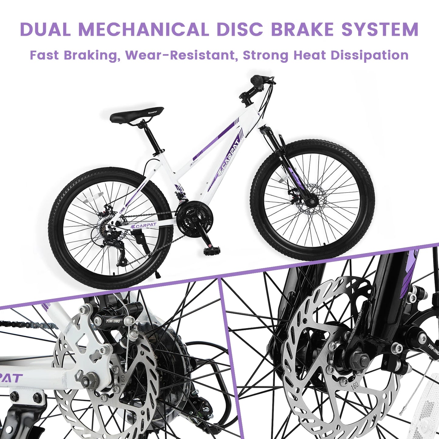 24/26 inch Mountain Bike Girls Women, 21 Speeds