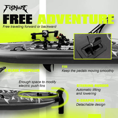 Spatium Fishing Kayak Boat Pedal Drive, Capacity 660LBS