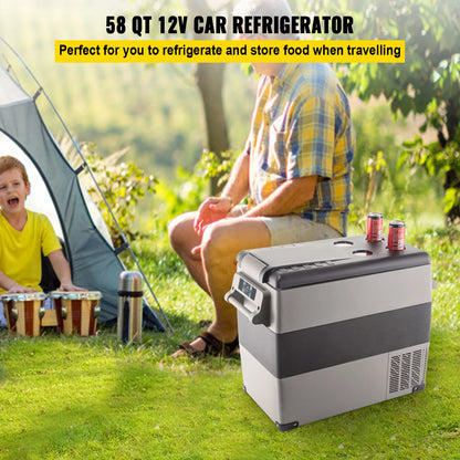SucceBuy Car Refrigerator Mini Fridge Freezer Portable 12/24V DC 110-240V