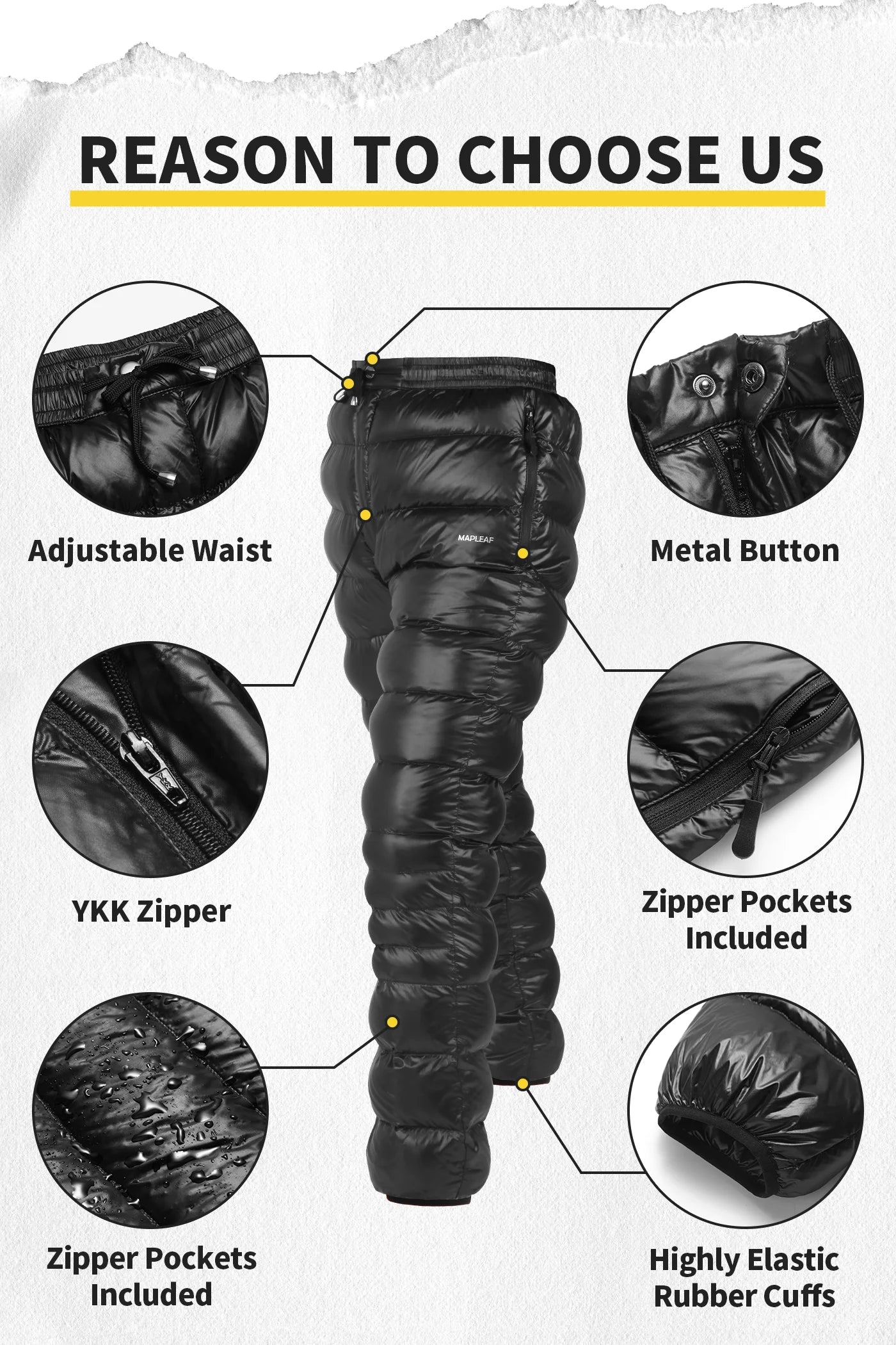 Ultralight Warm Down Trousers 800FP Windproof Waterproof