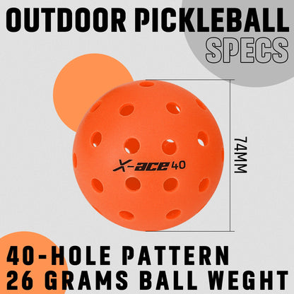 Pickleballs-40 Hole Outdoor Balls Crack-Resistant