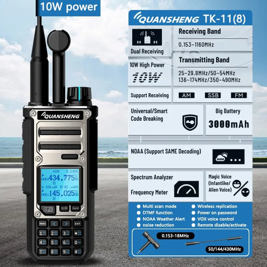 Quansheng TK-11(8) 10W VHF/UHF Dual Band Radio