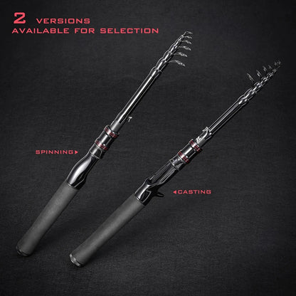Telescopic carbon fishing rod, high-strength fishing
