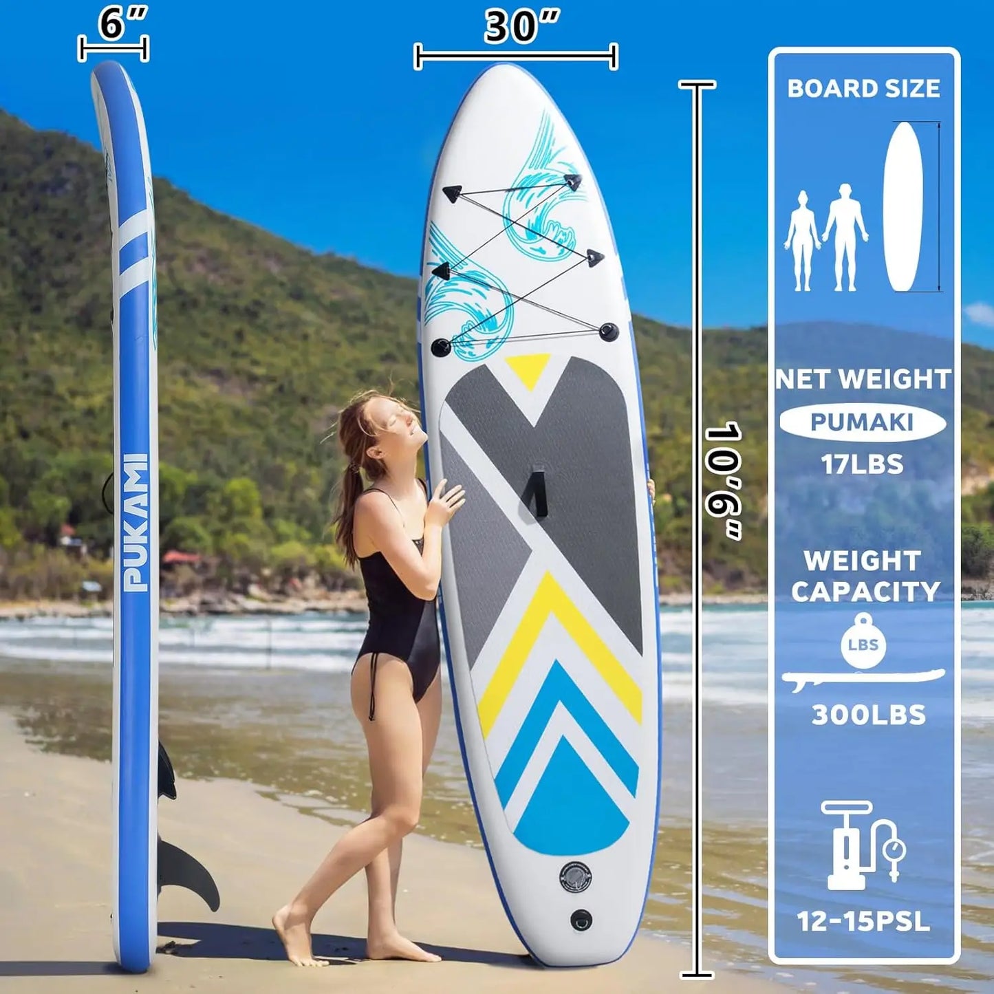 Inflatable Paddle Board for Adults,10.6' Premium SUP Accessories