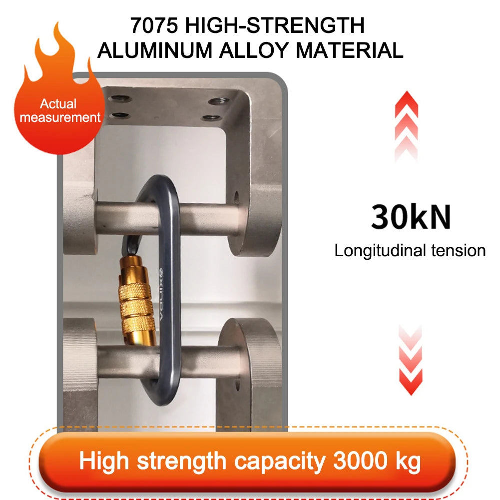 30kN Rock Climbing Carabiner Heavy Duty Caribeaner Clips