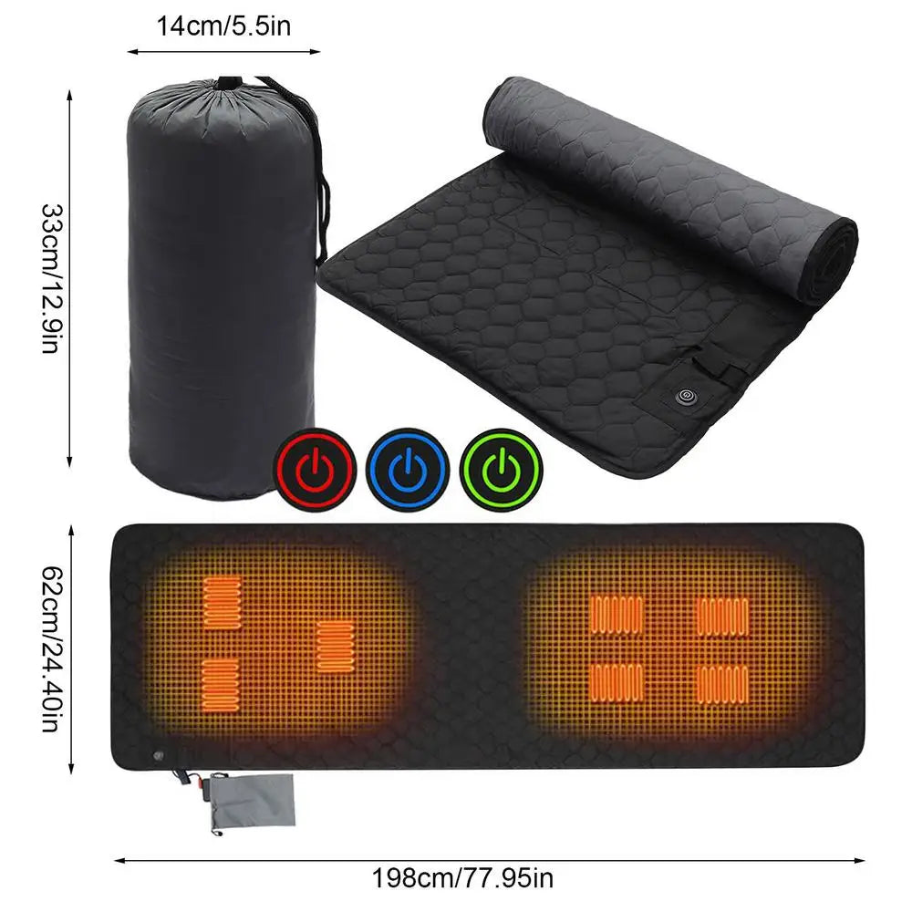 Heated Sleeping Bag Pad 7 Heating Zones
