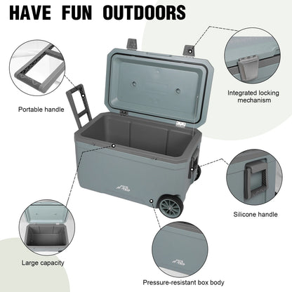 70L Wheeled Cooler Insulated Ice Chest Box