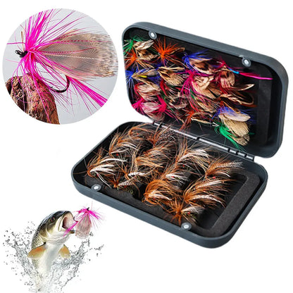 60/41pcs Box Fly Hook Set Artificial Insect Fishing