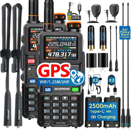 BF5RH PRO GPS 10 Ham Handheld Radio, MultiBand Long Range