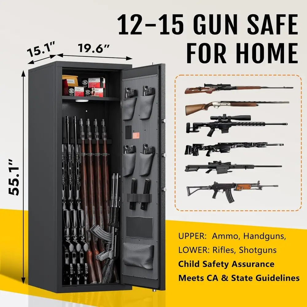Home Large Gun Safe with Adjustable Racks