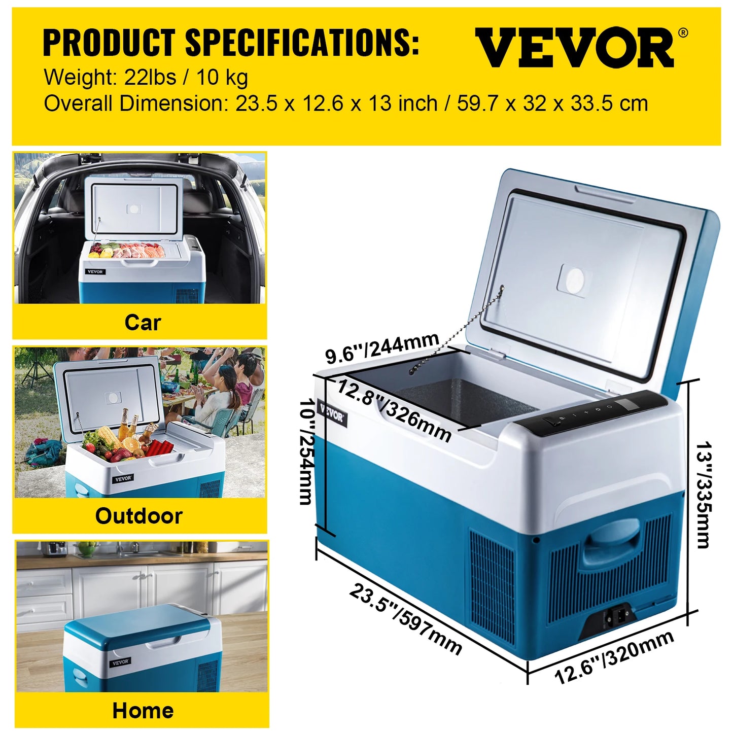 Succebuy 12V Portable Refrigerator Refrigerator App Control(-4℉~68℉)