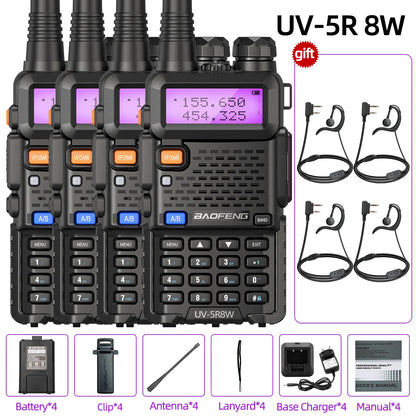 1/2/4 PCS Baofeng UV-5R 8W Walkie Talkie Ham Radio