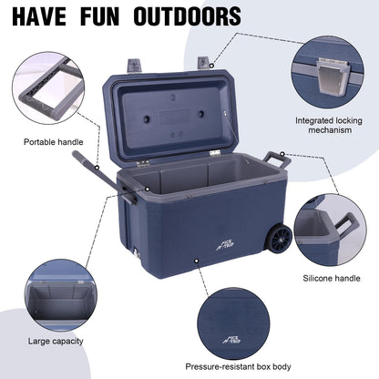 70L Wheeled Cooler Insulated Ice Chest Box
