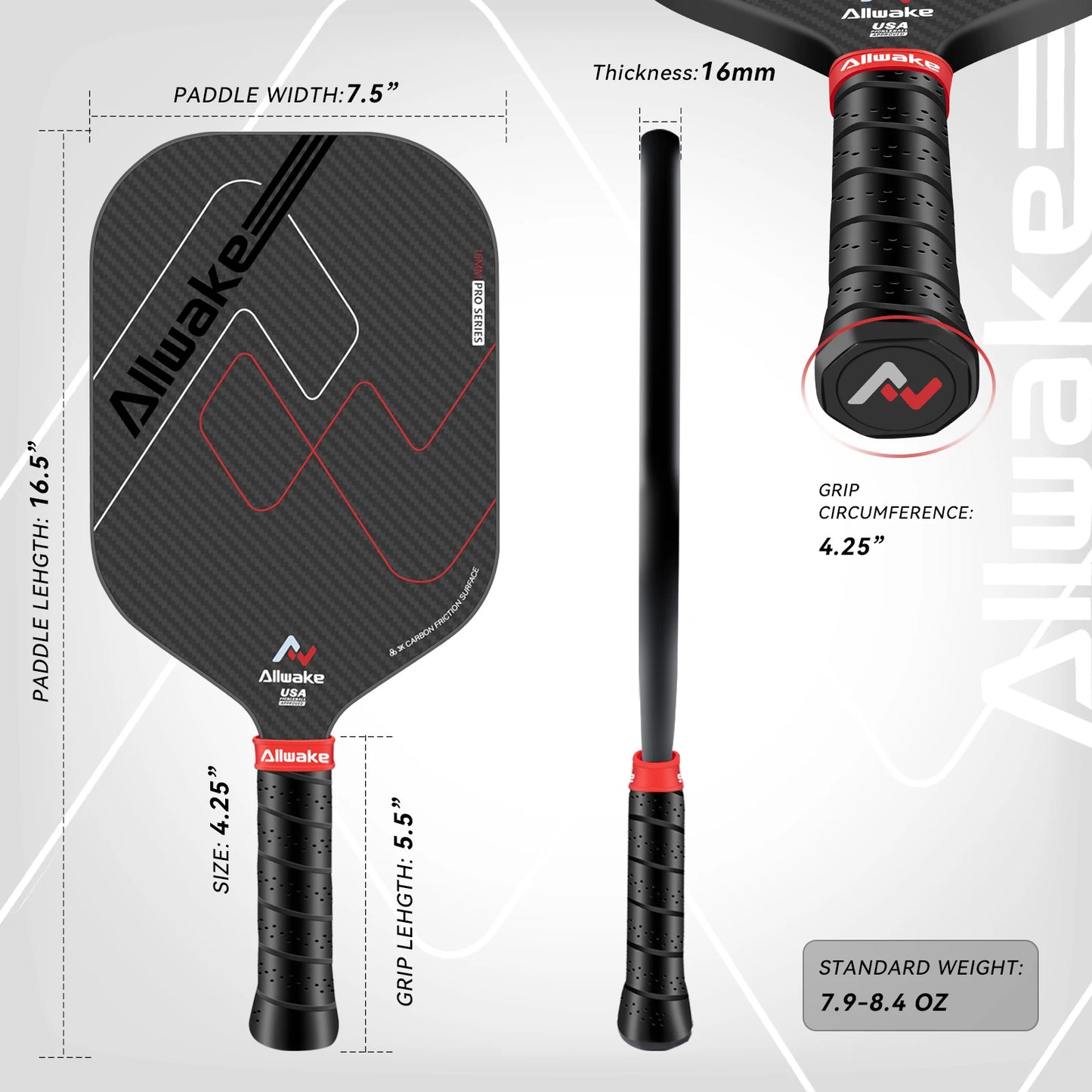 sport Pickleball Paddle Koolstofvezel Pickleball Raqueta