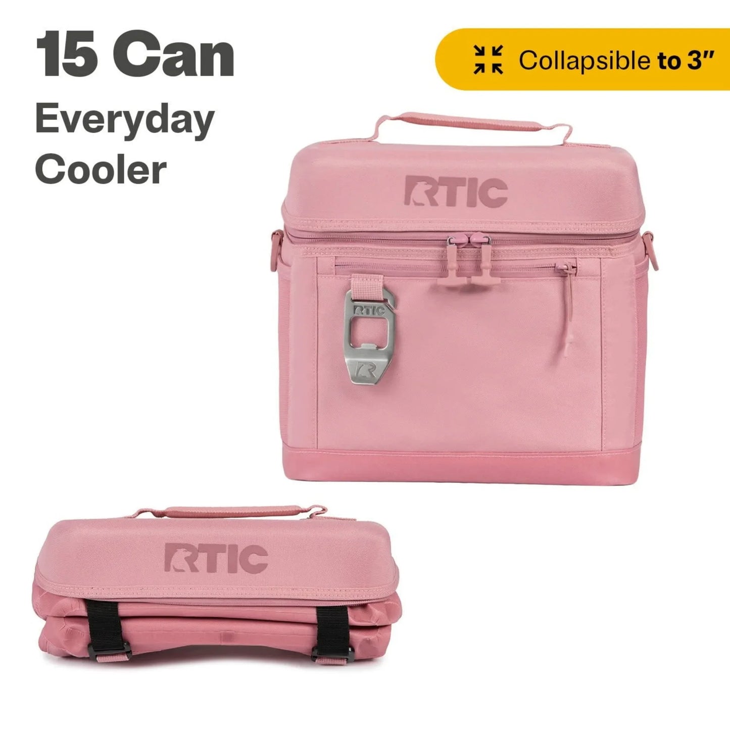 15 Can Soft Cooler, 16 qt Collapsible with Bottle Opener,