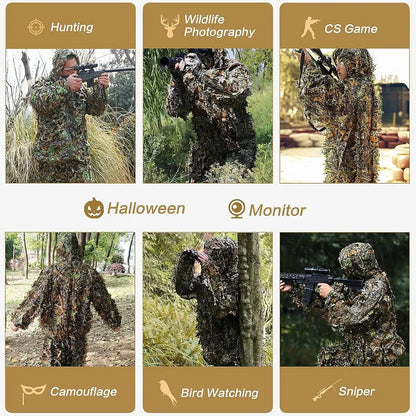 3D Ghillie Suit Tactical Outdoor Camouflage Clothes