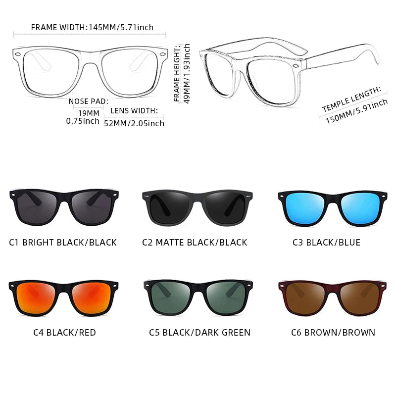 Classic Square Polarized Sunglasses