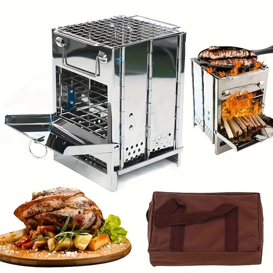 Portable Stainless Steel Firewood Stove For Camping,