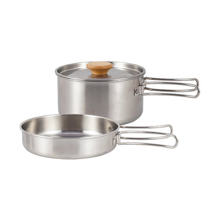 Camping Pan and Pot Cooking Pan Stainless Steel