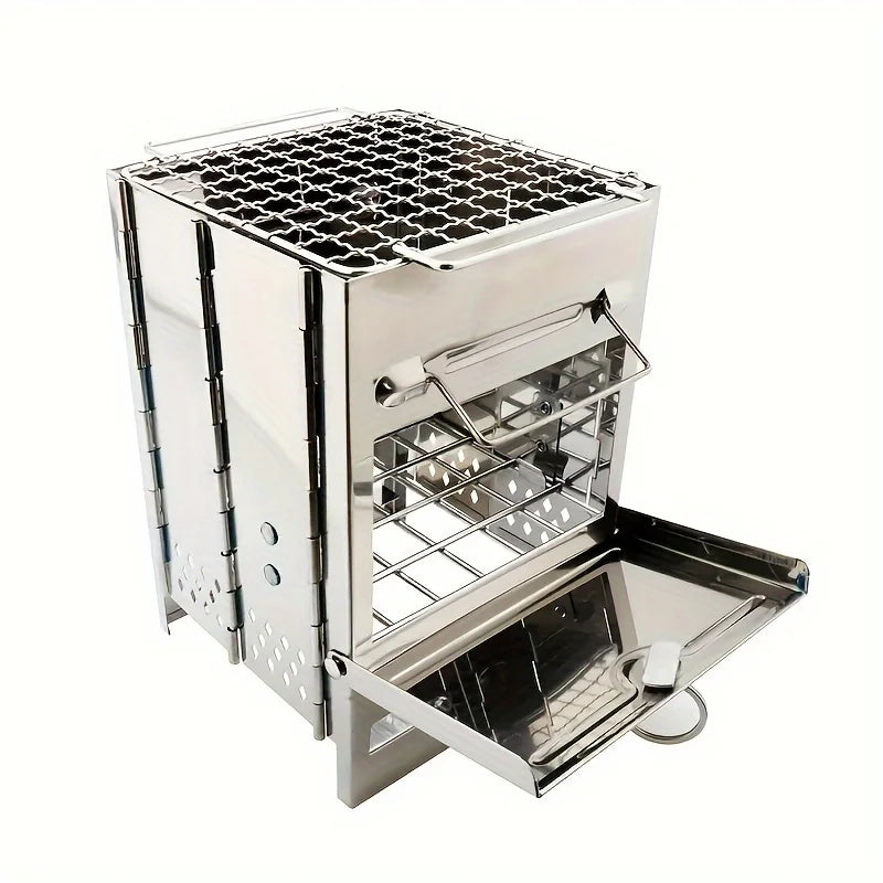 Portable Stainless Steel Firewood Stove For Camping,