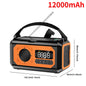 12000mAh Small Portable Radio Solar Panels Emergency Radio