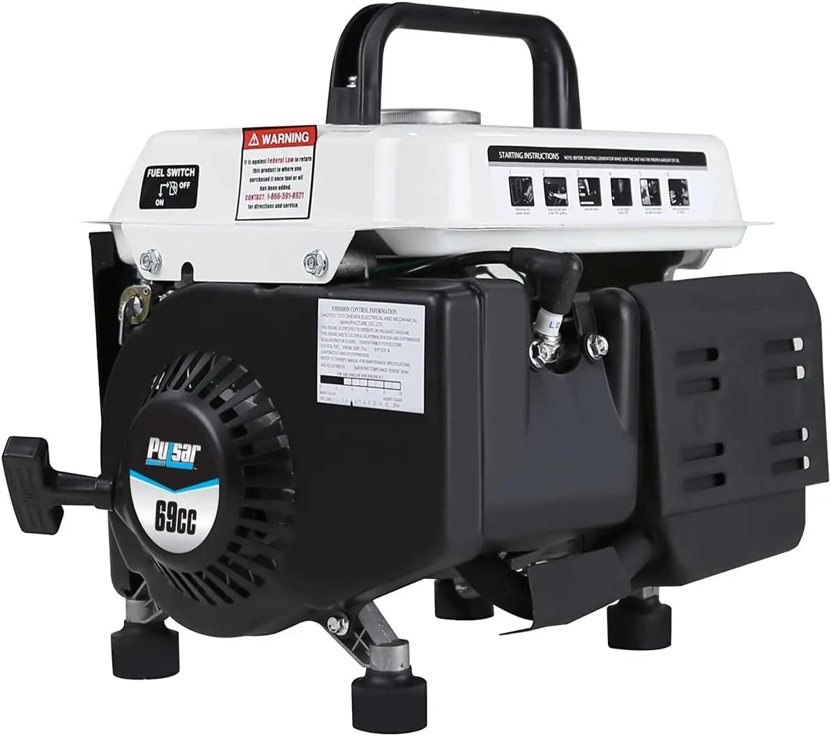 1200W Carrying Handle, PG1202SA Gas-Powered Portable Generator,