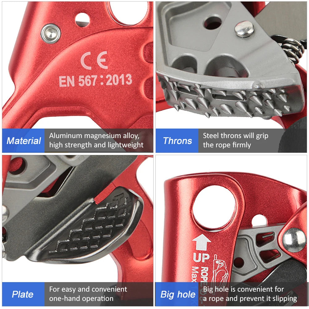 Vertical Rope Ascender Hand Ascender Aluminum