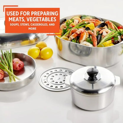 USA Heavy Duty 13-Piece Cookware Set, Silver