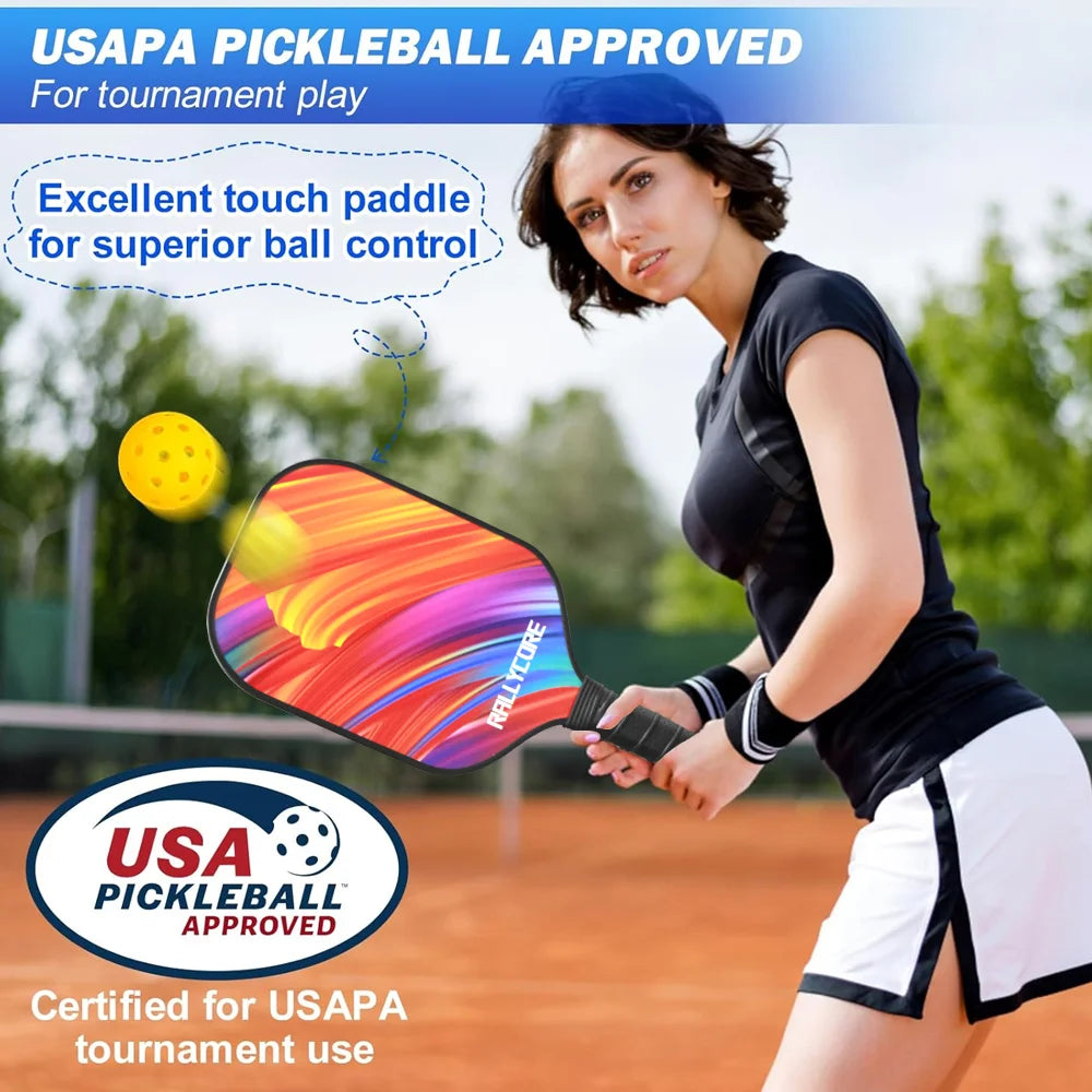 Pickleball Set of 2 with 4 Balls, Portable Bag