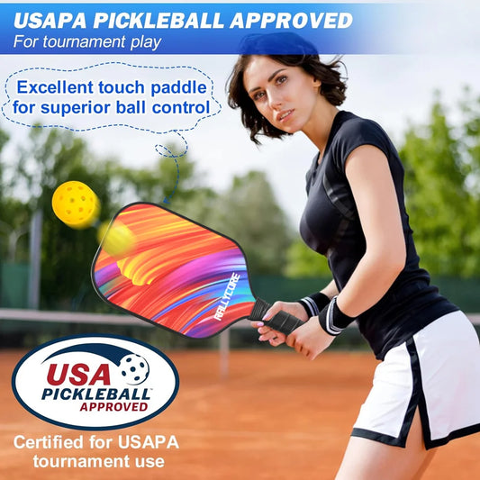 Pickleball Set of 2 with 4 Balls, Portable Bag
