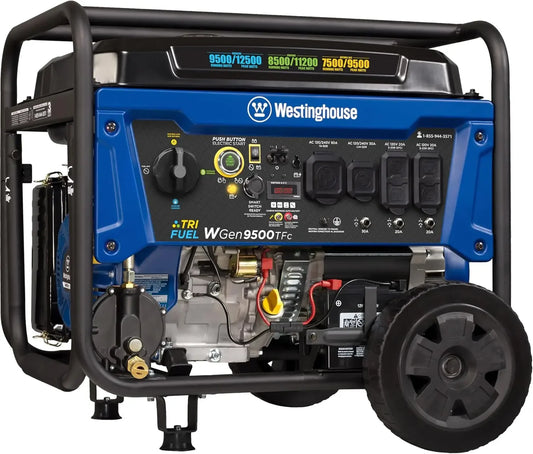 12500 Peak Watt Tri-Fuel Home Backup Portable Generator