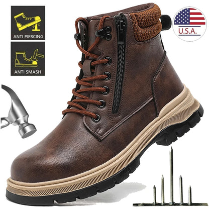 Waterproof Safety Boots Men Indestructible Steel Toe