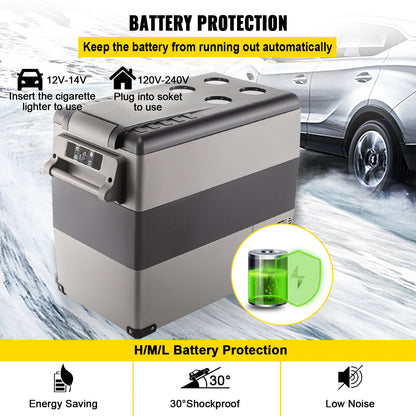 SucceBuy Car Refrigerator Mini Fridge Freezer Portable 12/24V DC 110-240V