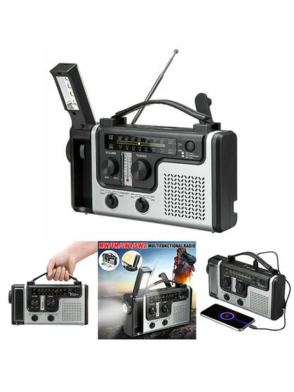 FM/AM Radio Emergency Charger Flashlight Hand Crank Generator