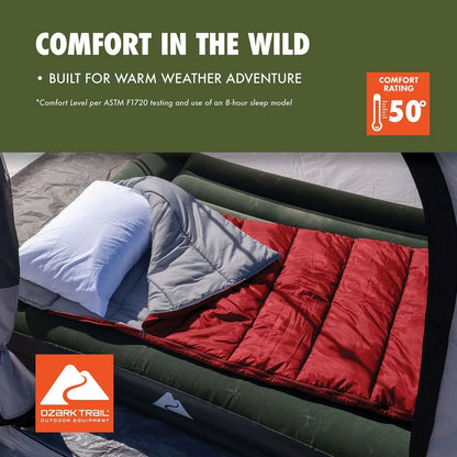 50F Warm Weather Sleeping Bag Compact Lightweight