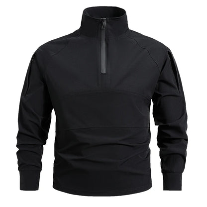 Men's Summer Work Shirt 1/4 Zipper Long Sleeve