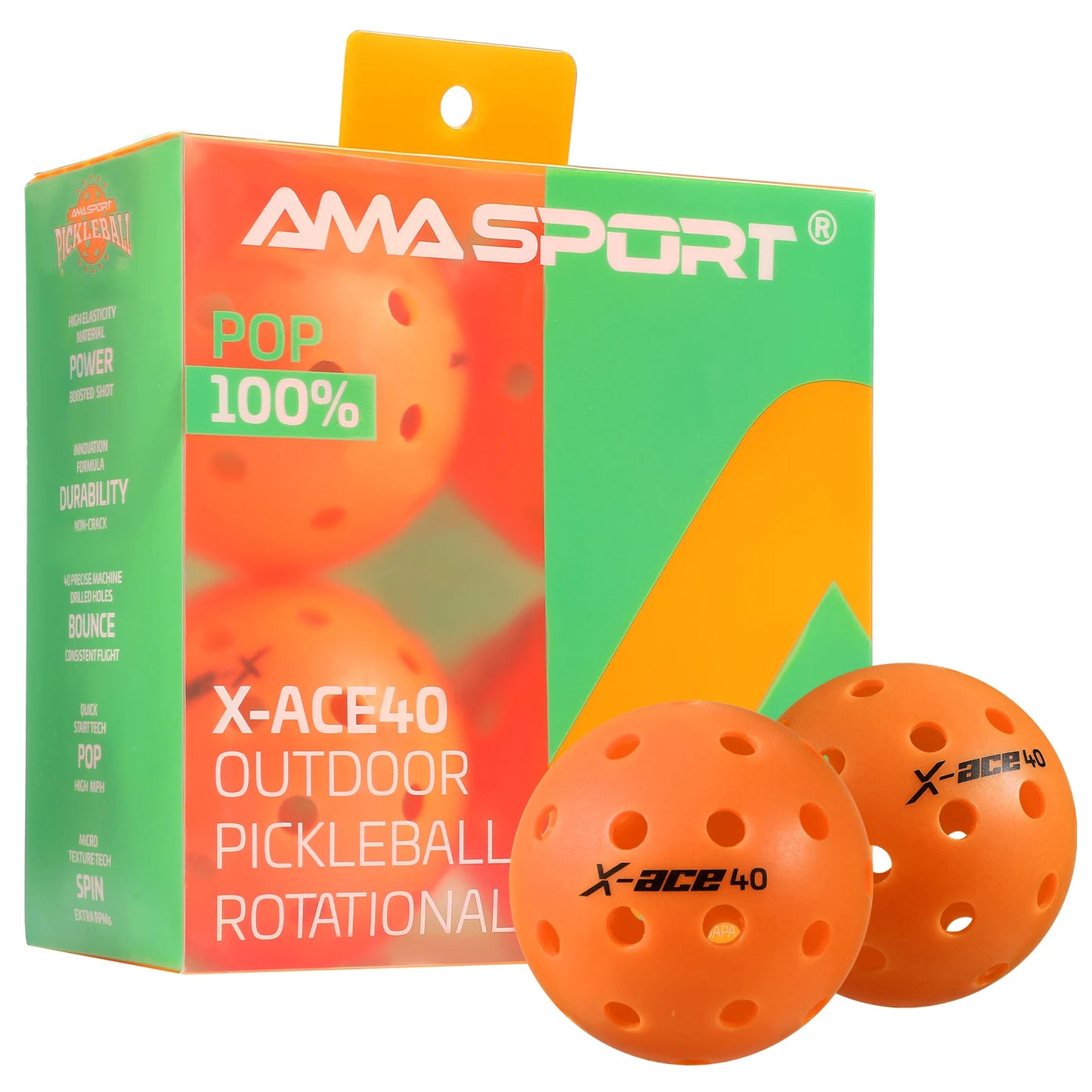 Pickleballs-40 Hole Outdoor Balls Crack-Resistant