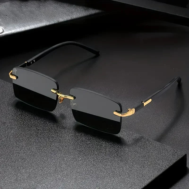 Rimless Sunglasses Rectangle Fashion