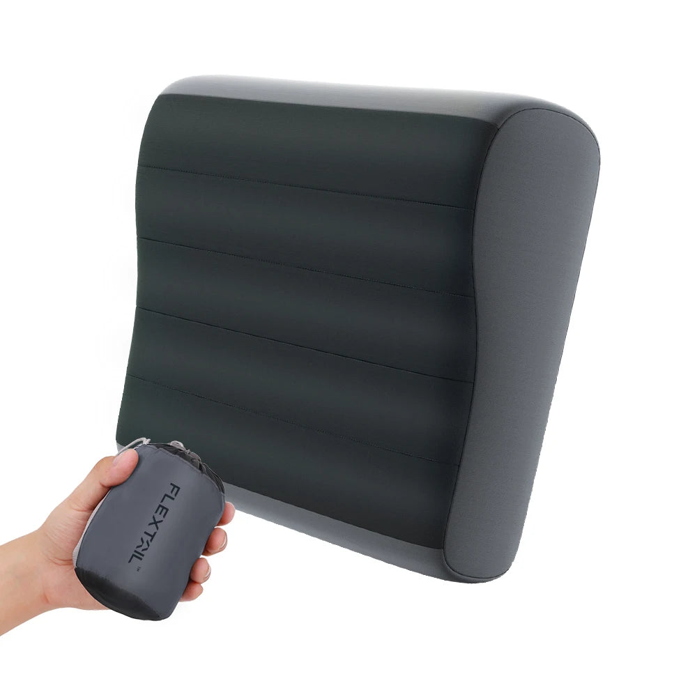 FLEXTAIL Inflatable Camping Pillow, Ergonomic Pillow for Travel and Home, Lightweight and Washable, Two Height Options