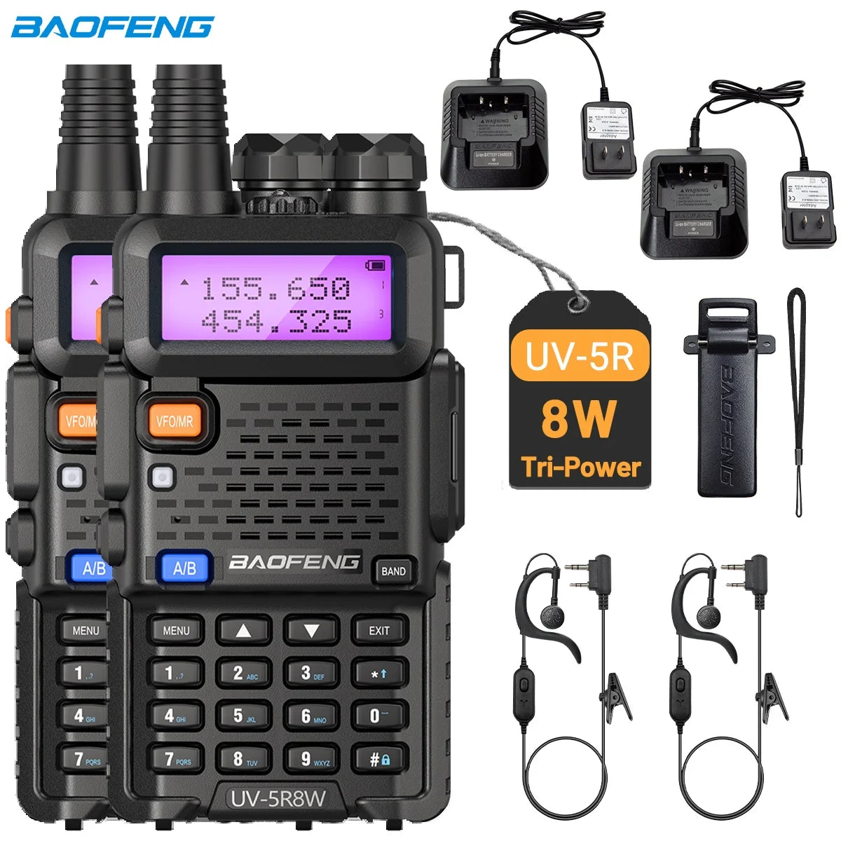 1/2/4 PCS Baofeng UV-5R 8W Walkie Talkie Ham Radio