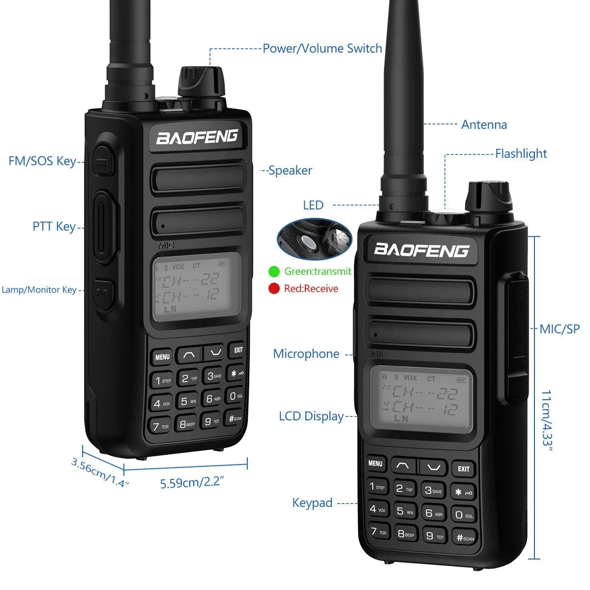 Baofeng TH-15S TH 15S Ham Handheld Radio 5w Uhf Vhf