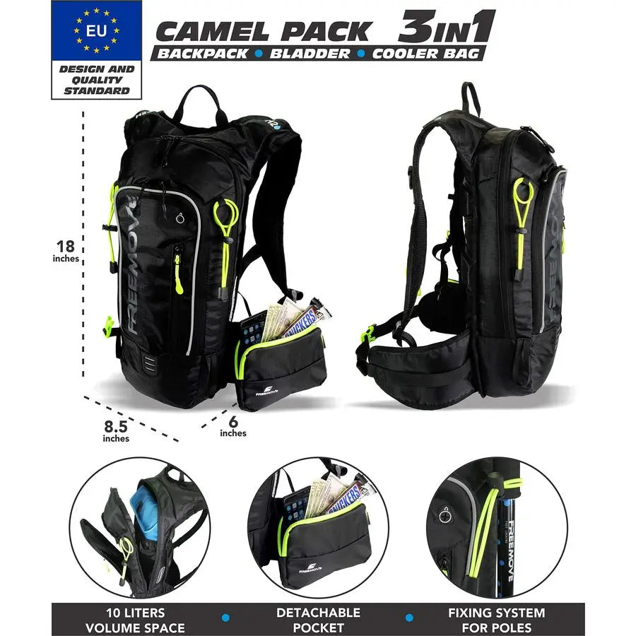 Hydration Water Backpack 3in1 with 2L Bladder