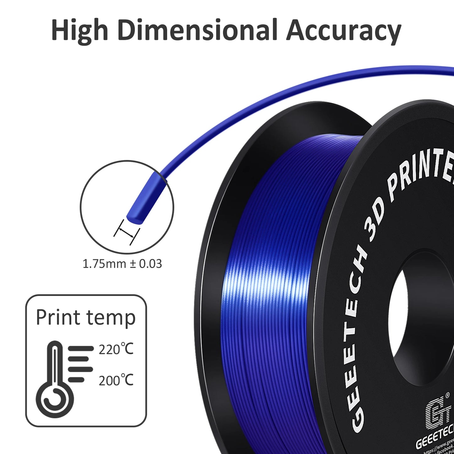GEEETECH 5Kg 3D Silk PLA Filament