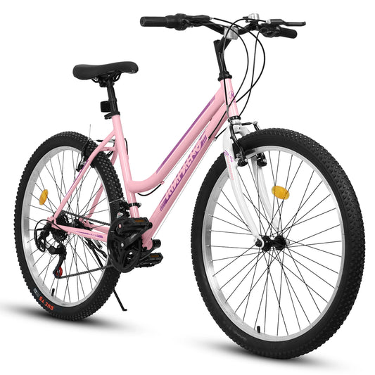 Ecarpat Womens Girls 24 26 Inch Mountain Bike, 21 Speed